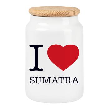 J’ADORE SUMATRA - Boîte à biscuits avec couvercle en bois - blanc - Devant