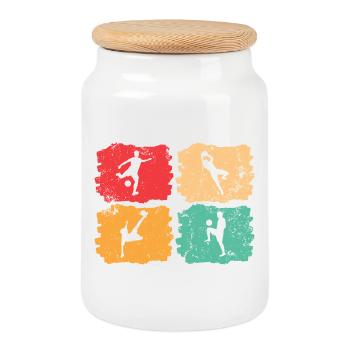 Fußball-Vintage – Solar Pulse - Keksdose mit Holzdeckel - Weiß - Vorne