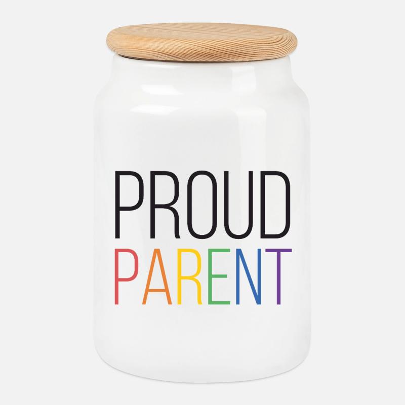 LGBTQ Pride Month - Stolze Eltern - Keksdose mit Holzdeckel - Weiß