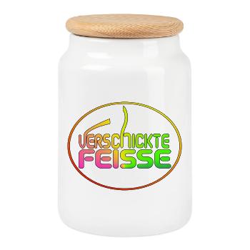Verschickte Feisse - Keksdose mit Holzdeckel - Weiß - Vorne