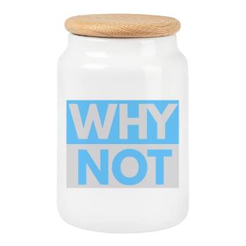 Why Not imprint - Cookie Jar with Wooden Lid - white - Front