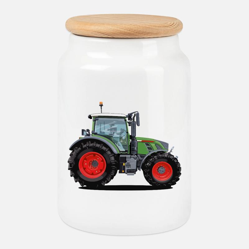Traktor, den jeder mag - Keksdose mit Holzdeckel - Weiß