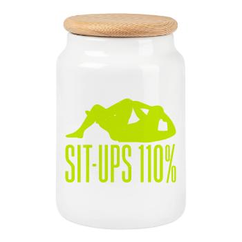 Fanatiques de fitness Redressements assis 110 % Gymnastique suédoise Gym - Boîte à biscuits avec couvercle en bois - blanc - Devant