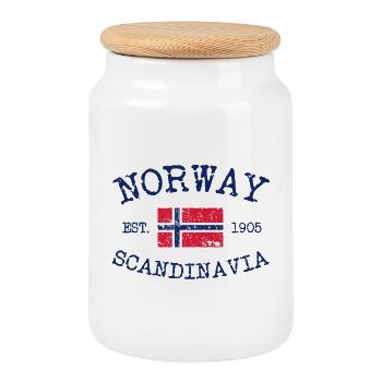 Norway - Norge - Norwegen - Scandinavia - 1905 - Keksdose mit Holzdeckel - Weiß - Vorne
