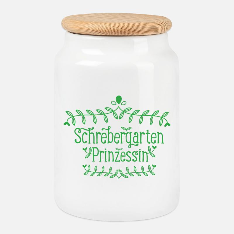 Schrebergarten Prinzessin Hobbygärtnerin Geschenk - Keksdose mit Holzdeckel - Weiß