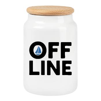 Offline – Sailing, Sea & Freedom, Skipper - Cookie Jar with Wooden Lid - white - Front