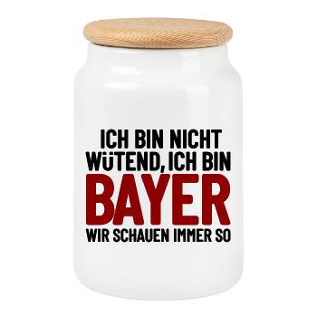 I'm not angry - I'm Bavarian - Cookie Jar with Wooden Lid - white - Front