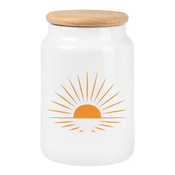 Rayon de soleil - Boîte à biscuits avec couvercle en bois - blanc - Devant