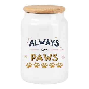 Toujours sur Pattes - Boîte à biscuits avec couvercle en bois - blanc - Devant