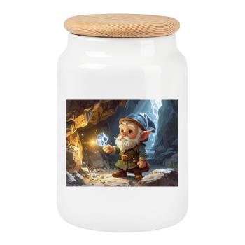 Crystal Gnome Cave Spark - Cookie Jar with Wooden Lid - white - Front