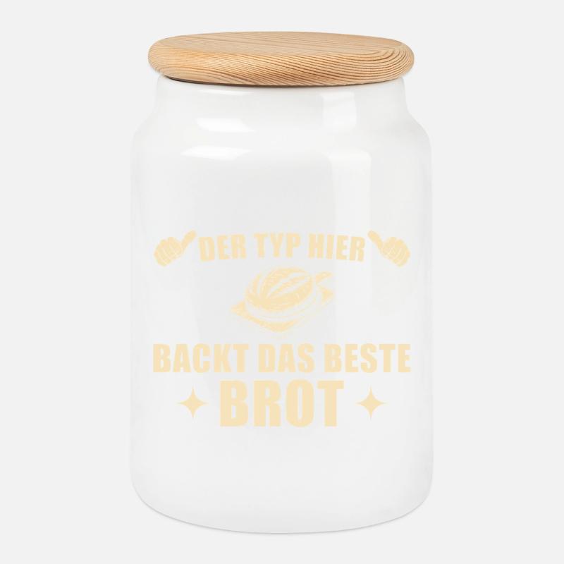 Brot backen - Bester Bäcker Geschenkidee - Keksdose mit Holzdeckel - Weiß