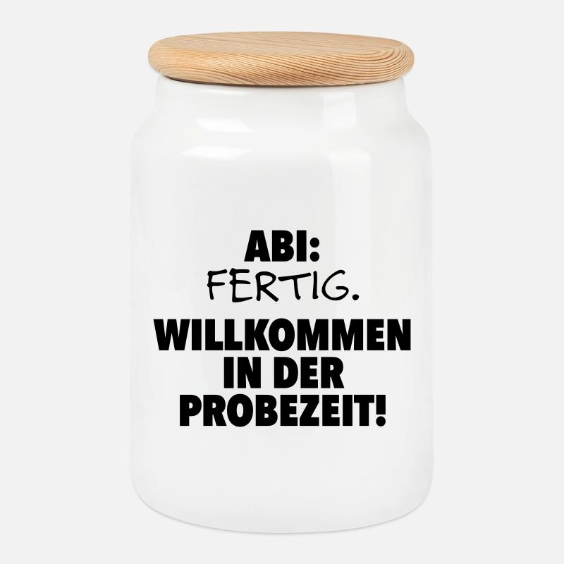 Abitur fertig - Keksdose mit Holzdeckel - Weiß