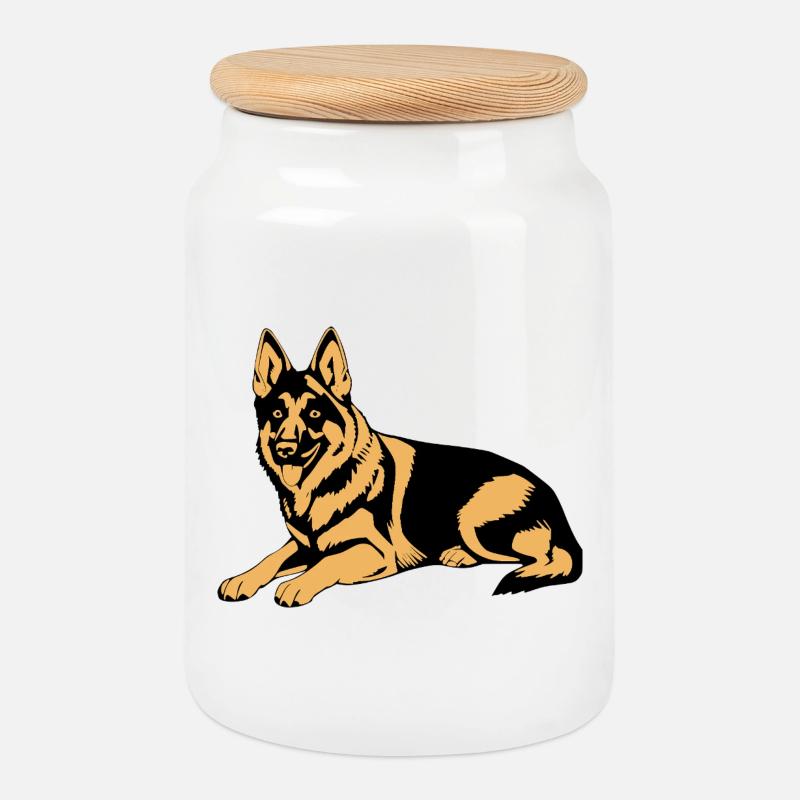 Schäferhund Geschenk T-shirt Hundehalter - Keksdose mit Holzdeckel - Weiß
