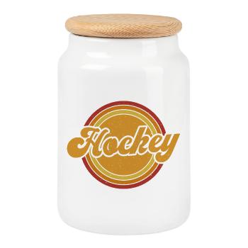 Eishockey Hockey Eishockeyspieler Geschenk  - Cookie Jar with Wooden Lid - white - Front