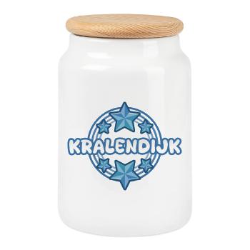 Vacances Kralendijk - Boîte à biscuits avec couvercle en bois - blanc - Devant