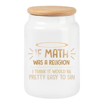 Math Nerd Students University Professor Mathematics - Cookie Jar with Wooden Lid - white - Front