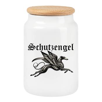 Ángel Guardián Nr3 deutsch - Keksdose mit Holzdeckel - Weiß - Vorne