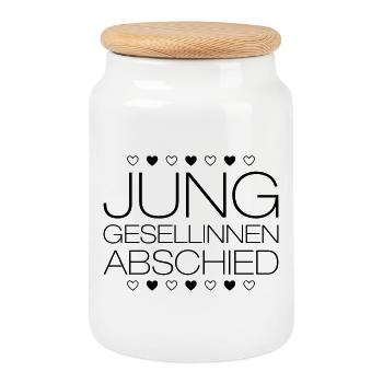 Bachelorette Party Heart Jga - Cookie Jar with Wooden Lid - white - Front