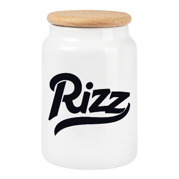 Rizz - Boîte à biscuits avec couvercle en bois - blanc - Devant