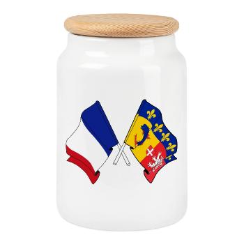 Rhône-Alpes Heart Rate FR - Cookie Jar with Wooden Lid - white - Front