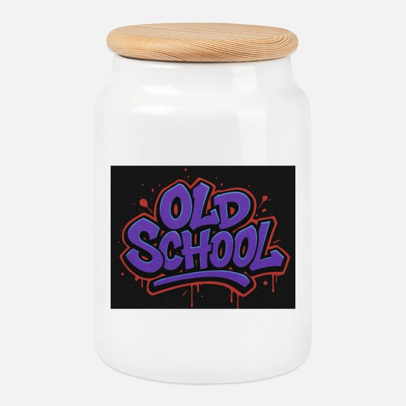 Old School Graffiti Schriftzug - Keksdose mit Holzdeckel - Weiß
