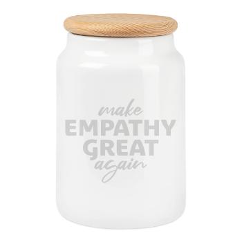 Make Empathy Great Again Politisch Statement Hoffn - Keksdose mit Holzdeckel - Weiß - Vorne