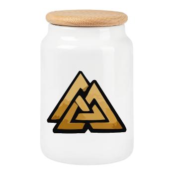 valknut wotan wotansknoten wikinger - Keksdose mit Holzdeckel - Weiß - Vorne