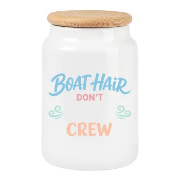 Les poils de mer s’en fichent - Boîte à biscuits avec couvercle en bois - blanc - Devant