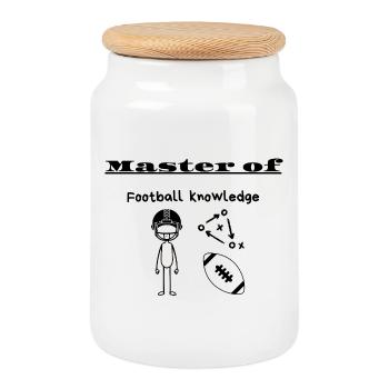 Master of Football knowledge - Cookie Jar with Wooden Lid - white - Front