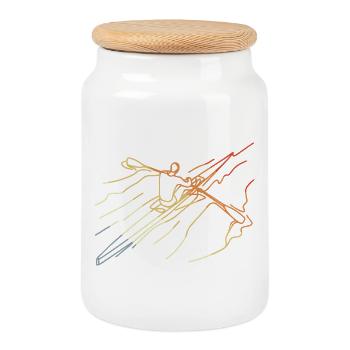 Croquis de gouvernail vintage - Boîte à biscuits avec couvercle en bois - blanc - Devant