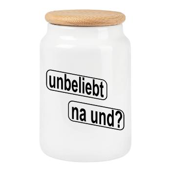 Unpopular So what? Rebellious statement - Cookie Jar with Wooden Lid - white - Front