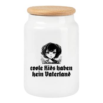 coole Kids haben kein Vaterland - Keksdose mit Holzdeckel - Weiß - Vorne