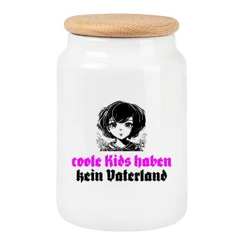 coole Kids haben kein Vaterland - Keksdose mit Holzdeckel - Weiß - Vorne