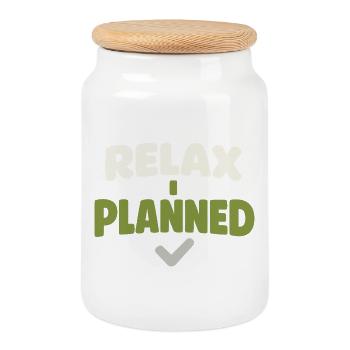 Family Provision Emergency Planner Prepper - Cookie Jar with Wooden Lid - white - Front