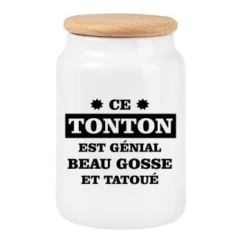 Un tonton génial - Boîte à biscuits avec couvercle en bois - blanc - Devant