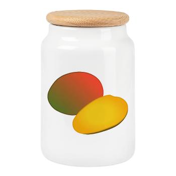 Gradient du duo de mangues tropicales - Boîte à biscuits avec couvercle en bois - blanc - Devant