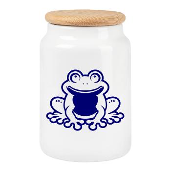 Toad Comic Frog - Cookie Jar with Wooden Lid - white - Front