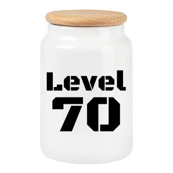 Level 70 - Cookie Jar with Wooden Lid - white - Front