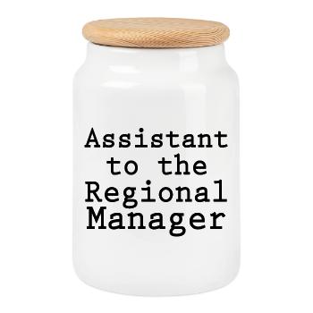 Assistant du responsable régional Famille - Boîte à biscuits avec couvercle en bois - blanc - Devant
