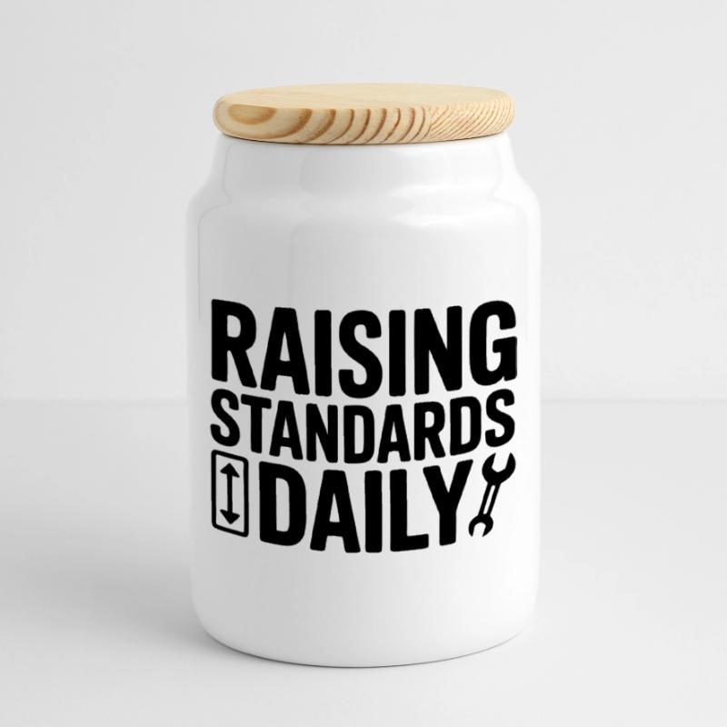 Elevator mechanic, elevator fitter, elevator technician Cookie Jar with Wooden Lid