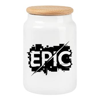 Epic - Krass gut - witzige Übertreibung  - Keksdose mit Holzdeckel - Weiß - Vorne