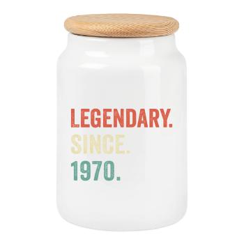 legendary since 1970 - Cookie Jar with Wooden Lid - white - Front