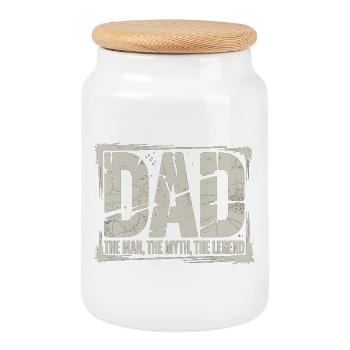 Papa L’Homme Le Mythe La Légende Chemise - Boîte à biscuits avec couvercle en bois - blanc - Devant
