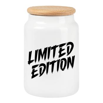 Limited Edition - Keksdose mit Holzdeckel - Weiß - Vorne
