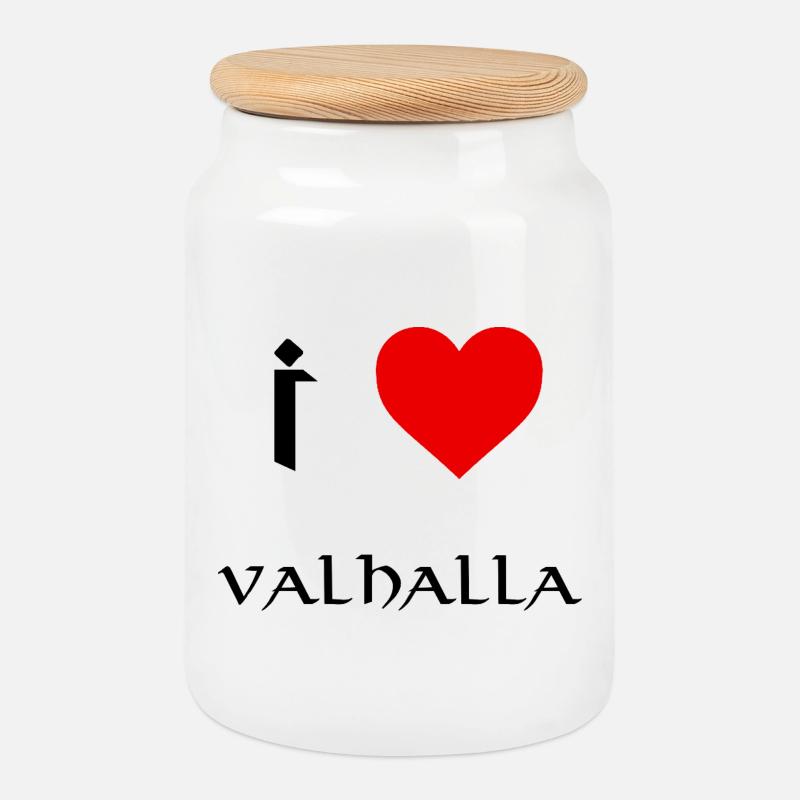 Ich liebe Valhalla - Keksdose mit Holzdeckel - Weiß