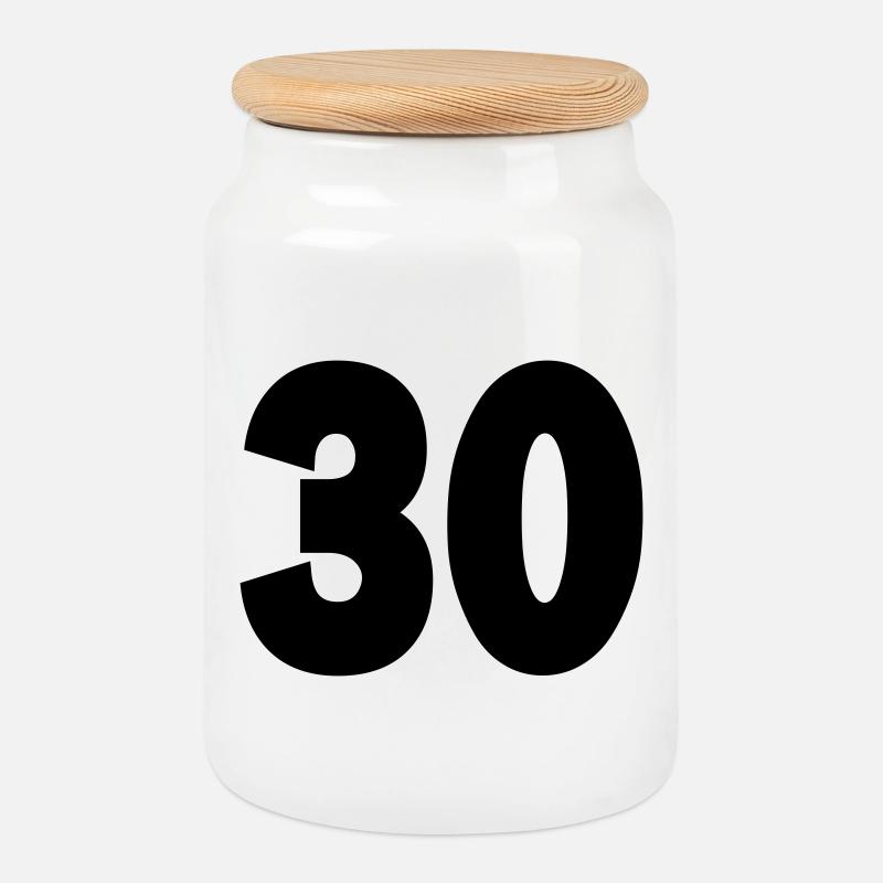 30 - Boîte à biscuits avec couvercle en bois - blanc