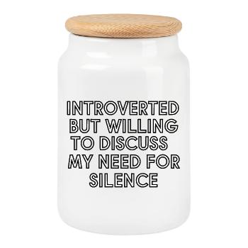 Introverti mais prêt à discuter de mon besoin pour ma belle-sœur - Boîte à biscuits avec couvercle en bois - blanc - Devant