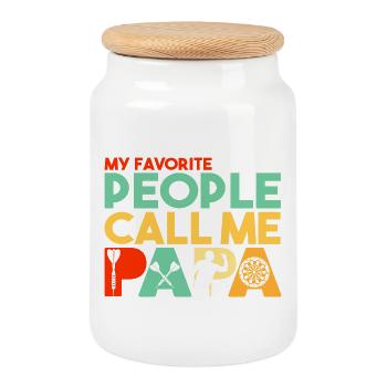 Favorite People Call Me Papa Darts Master - Cookie Jar with Wooden Lid - white - Front