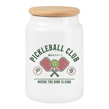 Pickleball Club Where The Dink Is King Funny - Cookie Jar with Wooden Lid - white - Front