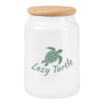 Lazy Turtle Ocean Beach Hawaii Chill Sea Life - Cookie Jar with Wooden Lid - white - Front